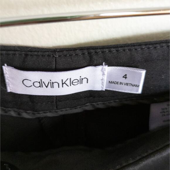 CALVIN KLEIN Black Cropped Trouser Dress Pants Stretch Pockets Women's 4 - Picture 2 of 4